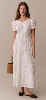 NWT Few Moda Nievia Dress size Large L Cotton Rosy Ribbon Floral Sorella midi Photo 0