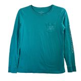 Vineyard Vines Whale L/S Logo Tee XXS Blue Green Cotton Graphic‎ Shirt Preppy Photo 0