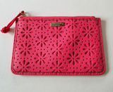 Kate Spade Pink perforated leather Cedar Street Lacey Pouch Photo 0