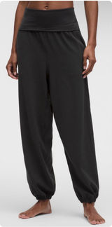 Lululemon Womens Align Foldover Relaxed Harem Jogger Black Nulu Yoga Pants 10 Photo 0