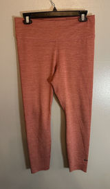 Nike Dri Fit Cropped Leggings Coral Pink Heathered Athletic Workout Size L Photo 0