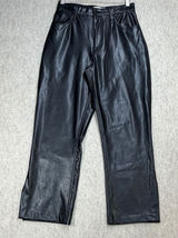 Abercrombie & Fitch Vegan Leather Cropped Pants 28/6 XS Black 90s Straight Edgy Photo 0