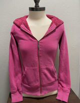 Kirra Vintage Y2K Hot Pink Zip Up Hoodie Sherpa Lined Xs Photo 0