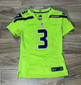 Nike NFL Seattle Seahawks Jersey Women's Small V-Neck Superbowl Neon Green Navy Photo 0