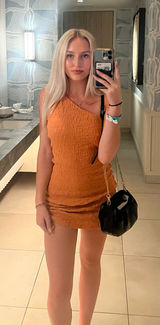 Camila Coelho Orange one shoulder petite dress Photo 0