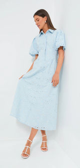 Tuckernuck Airy Blue Eyelet Delaney Dress Photo 0