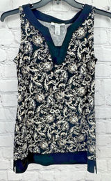 White House Black Market Top Women's S Floral Sleeveless Tunic Dressy Stretch Photo 0