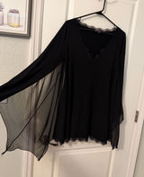 Trickz N’ Treatz Black Lace Bat Wing Dress, Sz XL Photo 0