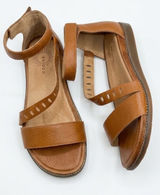 BRIOSO Tan Leather Ankle-Strap Comfort Sandals Photo 0