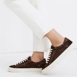 Madewell Sidewalk Low Top Leopard Print Calf Hair Sneakers Photo 0