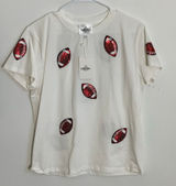 Belle‎ Cher Red Matte Football Sequin Shirt NWT size medium Photo 0