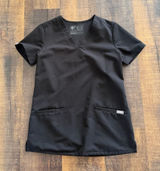 FIGS Casma Three Pocket Scrub Top Black Gray Size XXS Photo 0