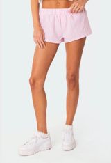 pink and white gingham short Photo 0