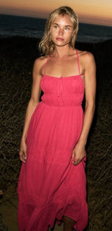 Free People Taking Sides Maxi Dress in Pink L Photo 0