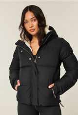 Hollister Women's Faux Fur-lined All-weather Puffer Jacket Black Large Warmest Photo 0