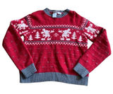 Vintage Mickey Mouse Christmas Sweater Wool Blend Fair Isle Red Disney Size‎ M Photo 0