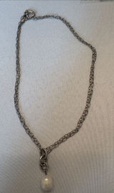 Silpada silver 925 chain necklace with white pearl drop Photo 0