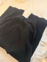 Black Flowy Pants (linen like) Women’s S H&M Straight Leg Flare Photo 0