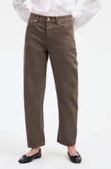 Madewell The Darted Barrel-Leg Jean in driftwood brown size 25 Photo 0