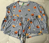 HONEYDEW Women’s Long Sleeve Pajama Set Orange Print Size M Photo 0