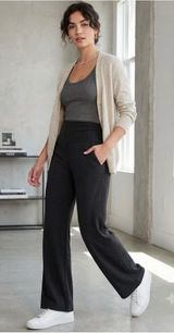 Lululemon High Rise Wide Leg Yoga Soft Athletic Lounge Pants Black 10 Photo 0