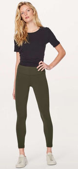 Lululemon Align Pant II 25" Leggings Dark Olive Green High Rise Nulu Size 6 Photo 0