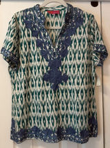 Haute Latitude 100% Cotton Top NWT Women XL Breezy Tunic Heavily Embroidered‎ Photo 0