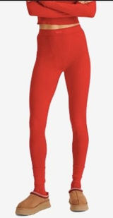 Skims Cotton Rib Legging Cherry Red High Waisted Ribbed Knit Loungewear‎ Pants Photo 0