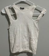 White Ribbed Tank ZARA Crop Top Photo 0