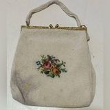 Floral White vintage Beaded Handbag Photo 0