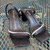 Source Unknown Black Strappy Platform 3 Inch Heels with Rhinestone Detail Bridesmaids Formal 8 Photo 0