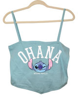 Disney Lilo & Stitch "Ohana Means Family" Light Blue Crop Tank Top Size L NWOT Photo 0