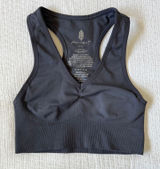 NWOT Free People FP Movement Sports Bra XS Petite Gray Racerback Ribbed Bralette Photo 0