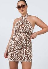 Princess Polly Twist and Shout Mini Dress Brown Photo 0