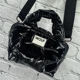WOUF Nuit Bowling Bag Mini Tote Purse Black Adjustable Crossbody Strap Puffy Photo 0