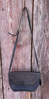 Vintage COACH #9947 "Vista" Black Leather Crossbody Bag Purse Saddle 90’s Photo 0