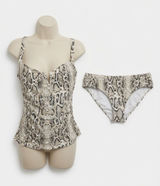 Soma Snake Print Tankini Bathing suit Size Large V Wire Plunge Photo 0