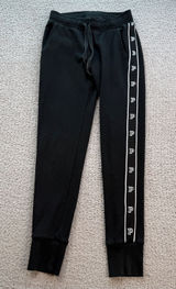 Victoria’s Secret PINK Black Logo Tape Side Stripe Fleece Jogger Sweatpants XS Photo 0
