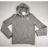 Soft! Abercrombie‎ & Fitch Knitted Wool Blend SWEATER Cable Hoodie Moose XXL Photo 0