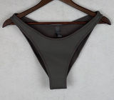 SKIMS Rubberized Scuba Swim Tanga Bikini Bottom Large Grey Chalk Cheeky NWOT Photo 0