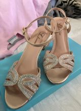 Sparkly Prom Shoes/heels Gold Size 6.5 Photo 0
