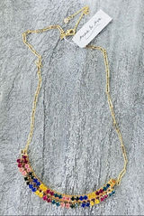 Anna & Ava Multicolor Crystal Fashion Curved Bar‎ Necklace Gold NWT Photo 0