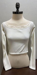 Urban Outfitters NWT Out from Under White Ribbed long Sleeve Crop Top Photo 0