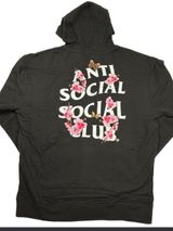 Anti Social Social Club (ASSC) Hoodie in black with butterfly and flowers Photo 0