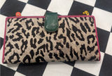 Leopard Print Calf Hair Rainbow Leather Trifold Wallet Multi Color Clutch fairy Photo 0