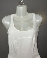 Free People Bodysuit Womens Small White Racerback Scoop Neck Stretch One Piece Photo 0