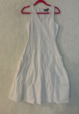 Banana‎ Republic White Eyelet Sleeveless V-Neck Midi Dress with Pockets Size 2 Photo 0