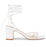 LPA Nicolo Low Heels in White Leather 9.5 New Womens sandals Photo 0