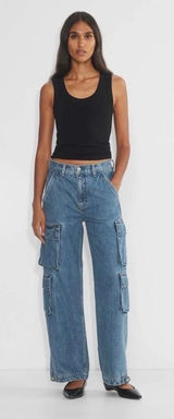 Denim Forum Aritzia The '90s Millie Hi-Rise Cargo Jeans Size‎ 29 Baggy Capsule Photo 0