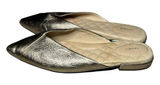 Birdies The Swan Gold Leather Mules Women's 8 Pointed Toe Slip On Flats Photo 0